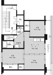 ビレッジハウス筑後二号棟の物件間取画像